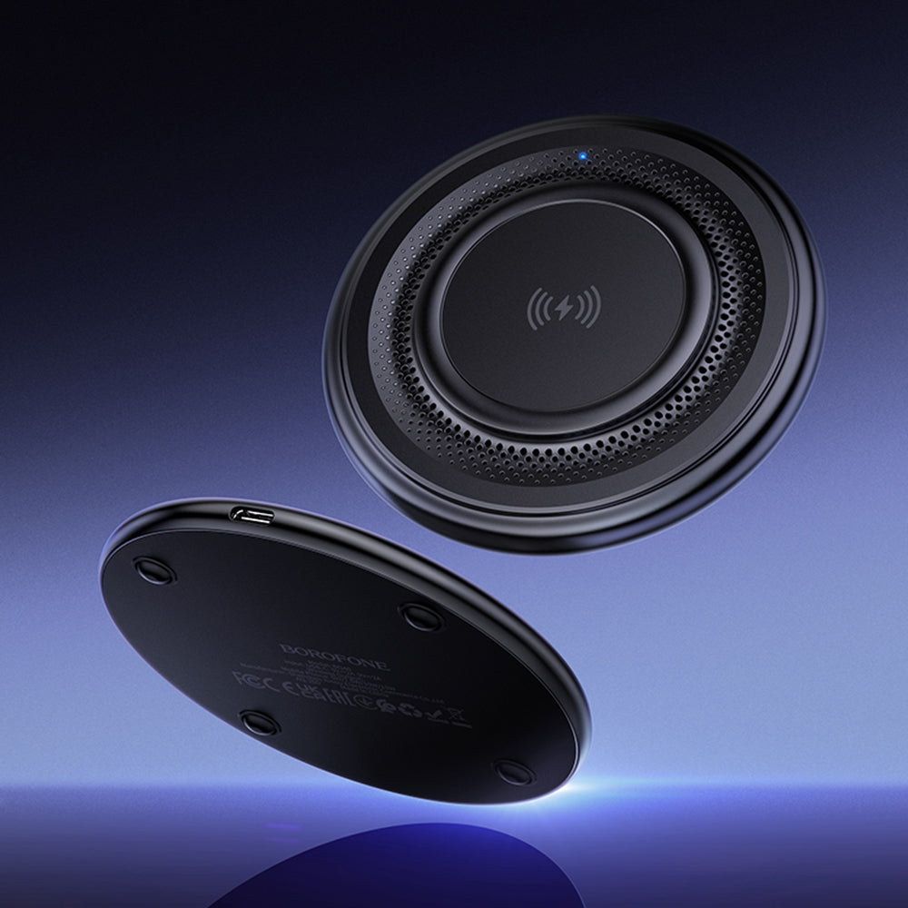 Bezdrôtová sieťová nabíjačka Borofone BQ40 Crown, 15W, 1.67A, Čierna