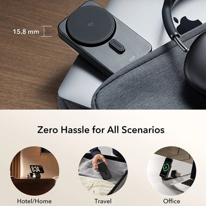 Bezdrôtová nabíjacia stanica ESR CryoBoost 3v1, 25W, Čierna