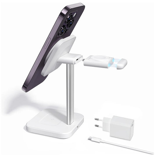 Bezdrôtová nabíjačka ESR HaloLock 3v1, 15W, 1.67A, Biela