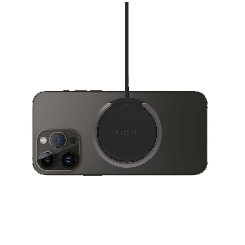 Bezdrôtová sieťová nabíjačka Fixed Ring, 15W, 1.67A, Čierna