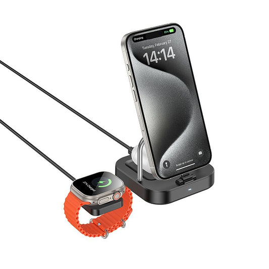 HOCO CQ16A 3in1 Wireless Network Charger, 15W, 1.67A, Black