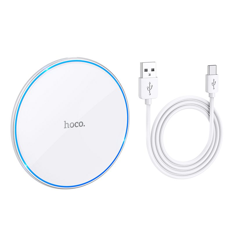 Bezdrôtová nabíjačka HOCO CW6 Pro, 15W, 1.67A, Biela