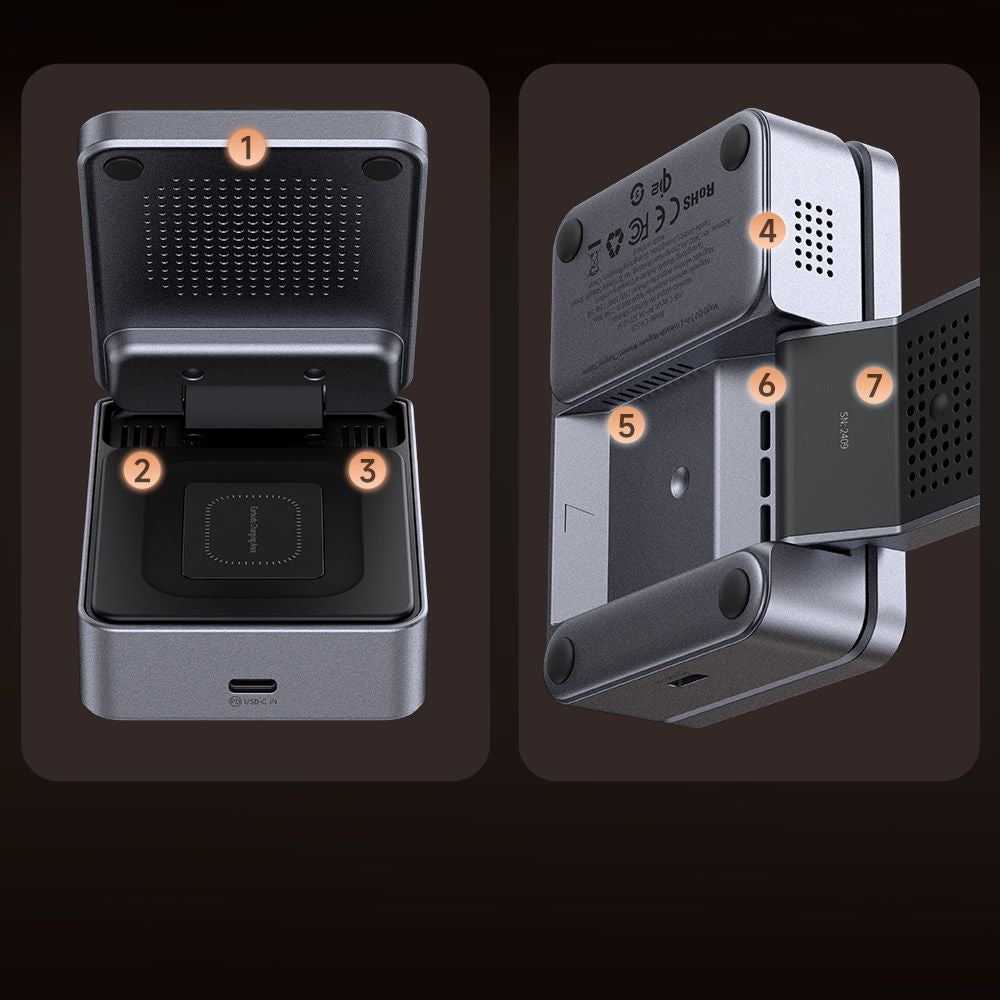 Bezdrôtová nabíjačka McDodo CH-5192 3v1, 22.5W, 1.67A, Sivá