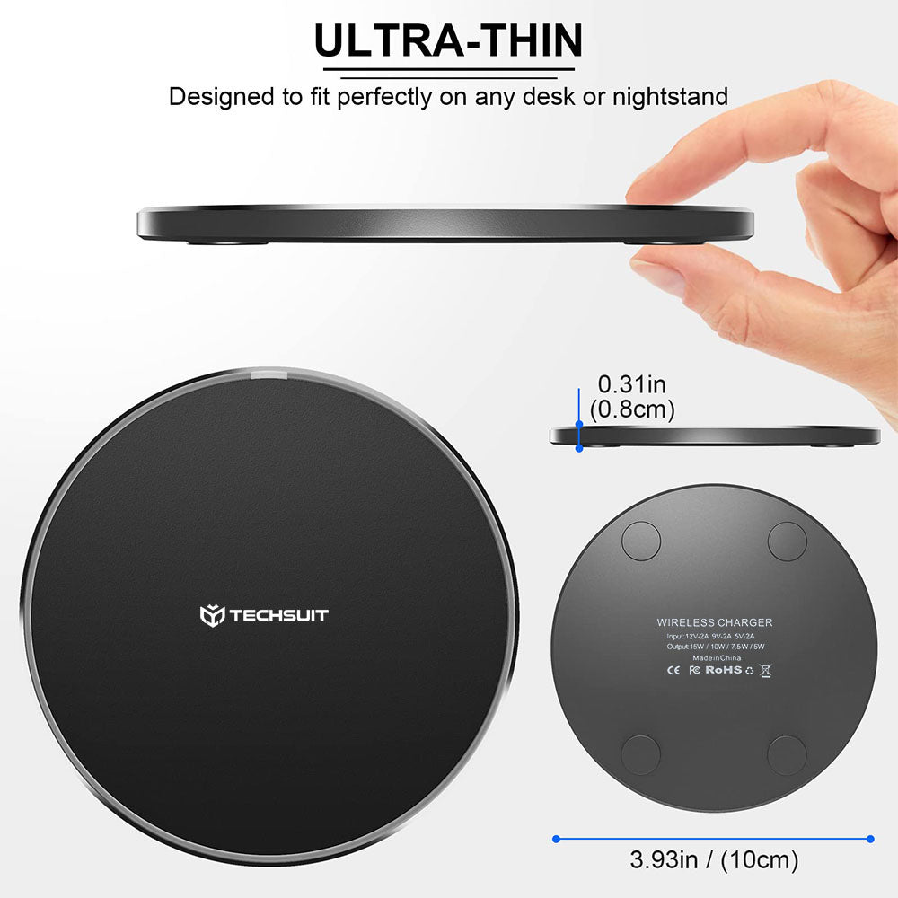 Bezdrôtová nabíjačka Techsuit CHWR031 Premium, 15W, 1.67A, Biela