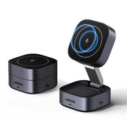 Bezdrôtová sieťová nabíjačka UGREEN W526 3v1, 20W, 1.67A, 1 x USB-C, Čierna