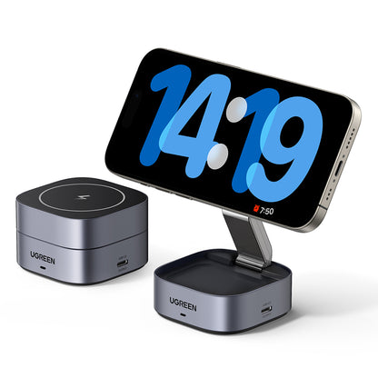 Bezdrôtová sieťová nabíjačka UGREEN W526 3v1, 20W, 1.67A, 1 x USB-C, Čierna