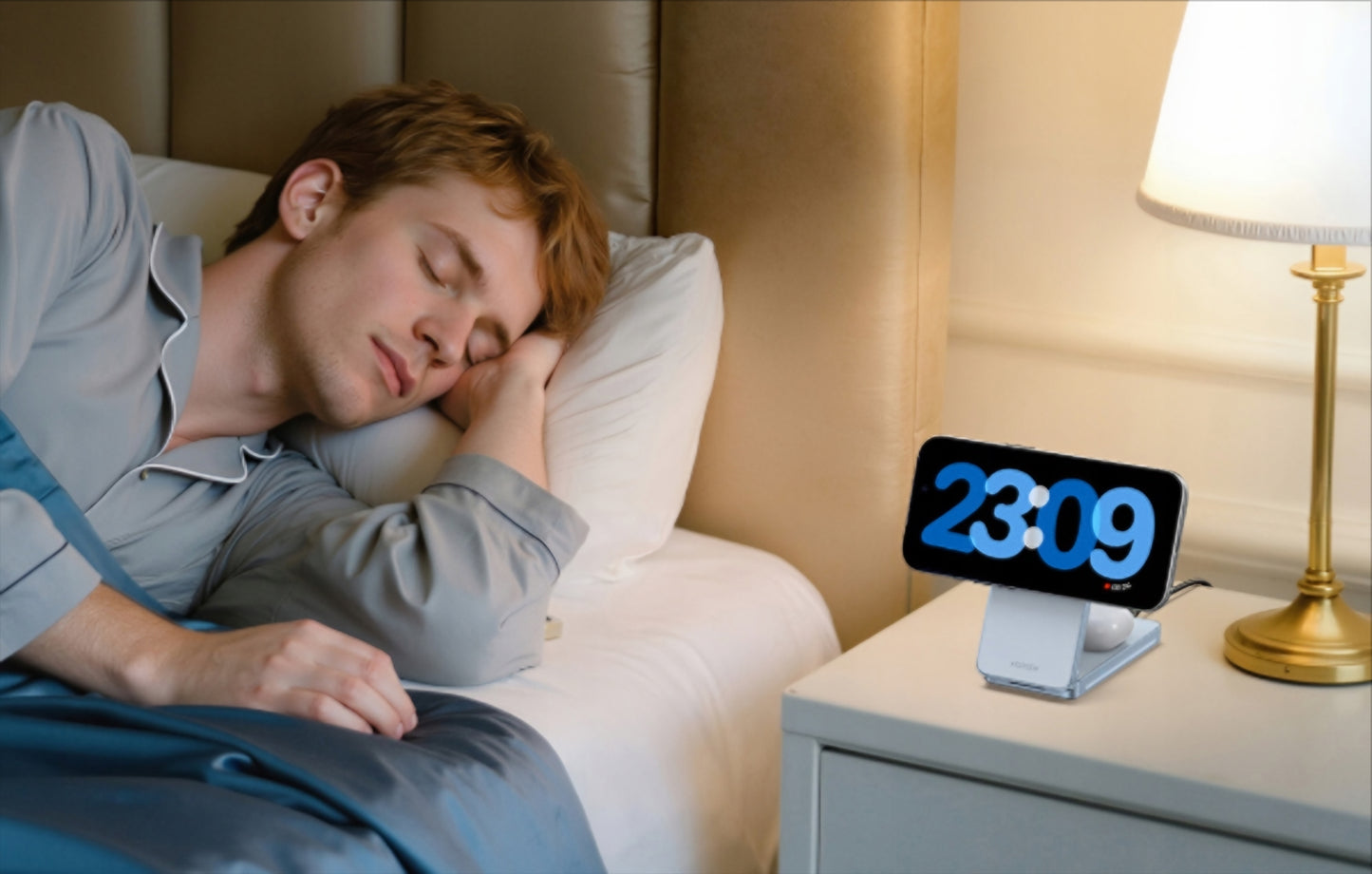 Bezdrôtová nabíjačka UGREEN MagFlow 2in1, 25W, Modrá