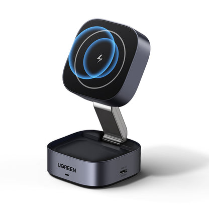 Bezdrôtová sieťová nabíjačka UGREEN W526 3v1, 20W, 1.67A, 1 x USB-C, Čierna