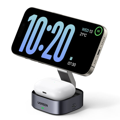 Bezdrôtová sieťová nabíjačka UGREEN W526 3v1, 20W, 1.67A, 1 x USB-C, Čierna
