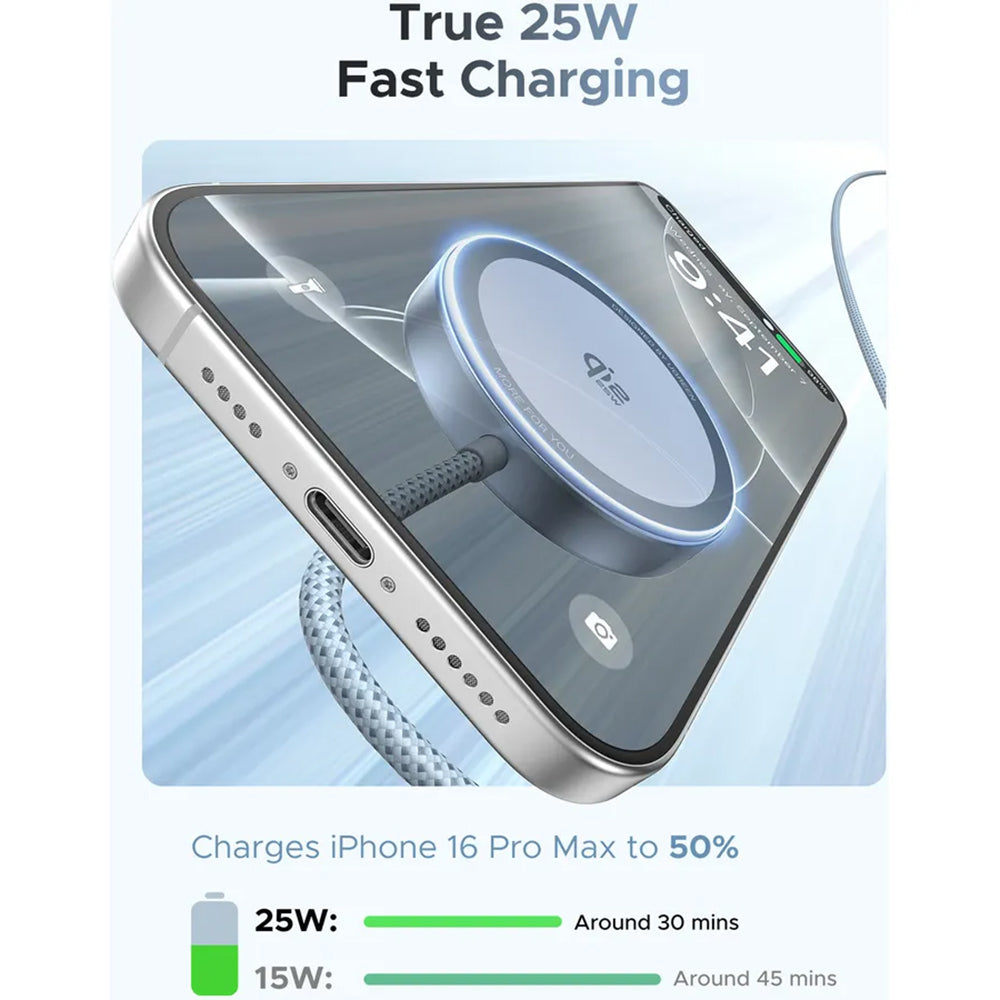 Bezdrôtová nabíjačka UGREEN MagFlow, 25W, Modrá