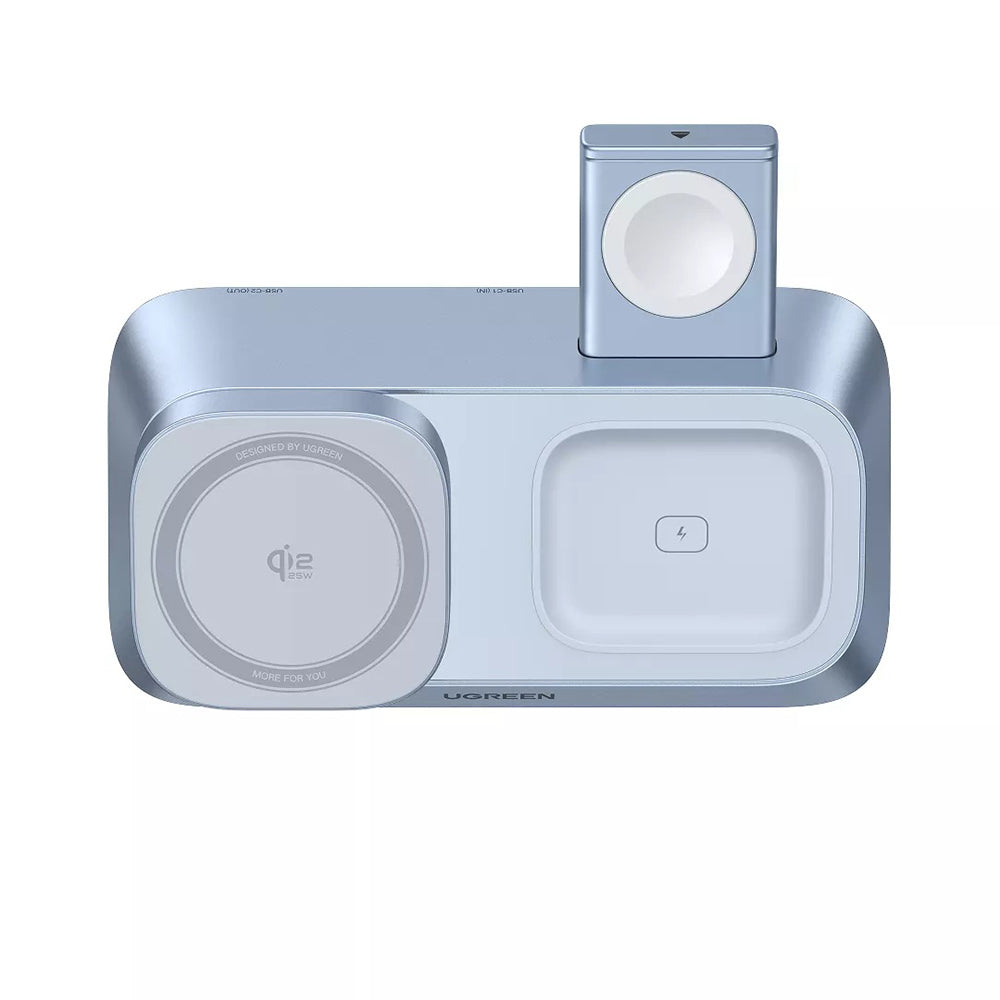 Bezdrôtová nabíjačka UGREEN W711 3v1, 25W, 1.67A, Modrá