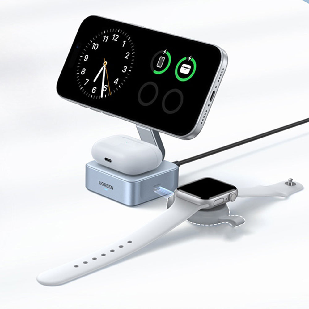 Bezdrôtová nabíjačka UGREEN W752 2v1, 35W, 3A, 1 x USB-C, Modrá