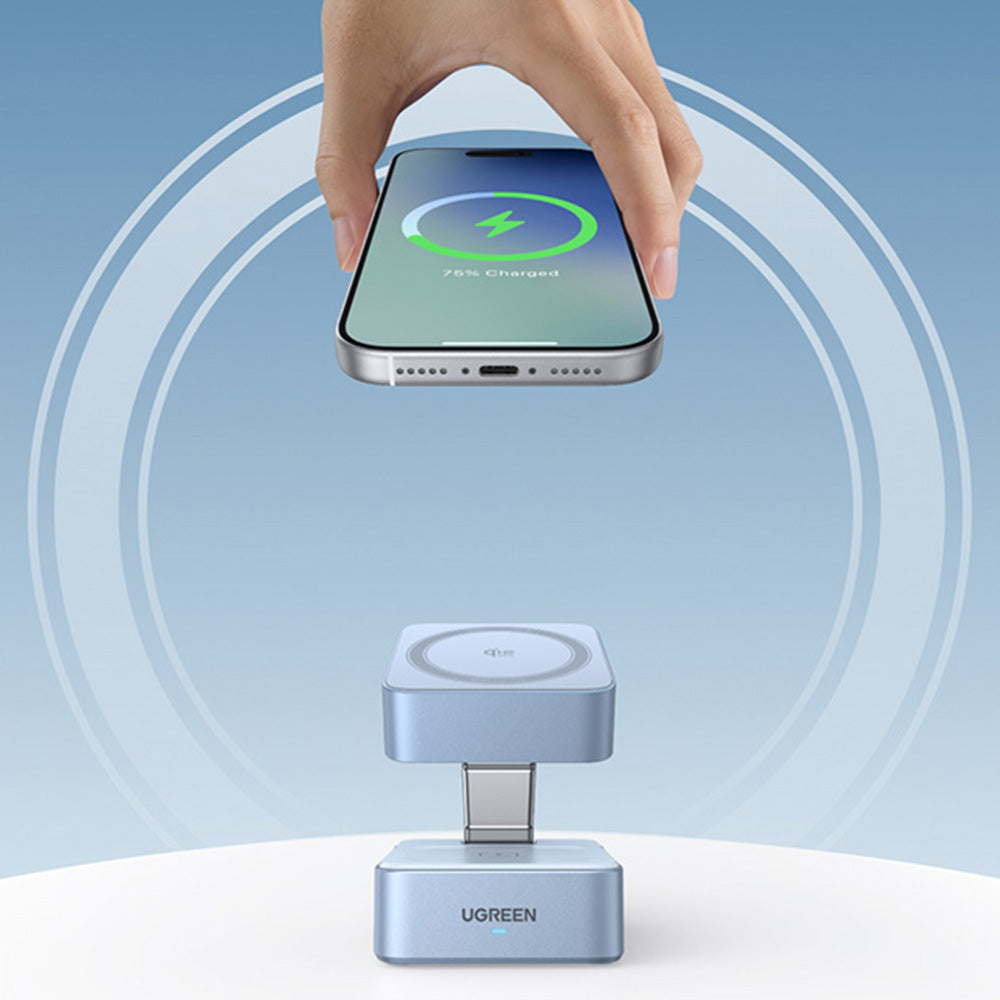 Bezdrôtová nabíjačka UGREEN W752 2v1, 35W, 3A, 1 x USB-C, Modrá