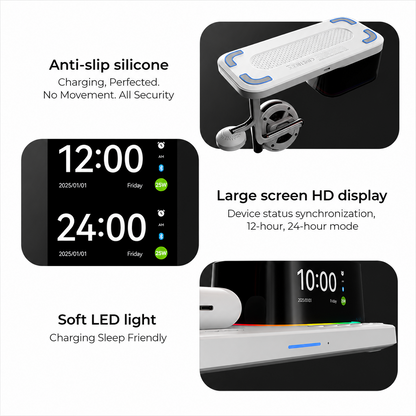 Bezdrôtová sieťová nabíjačka XO Design CX045 3v1, 25W, biela