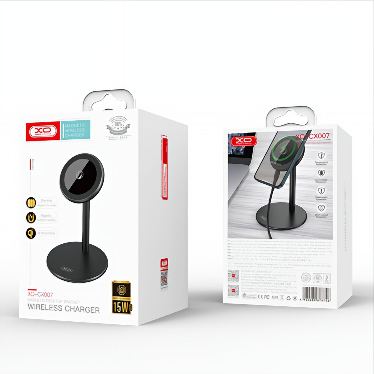 Bezdrôtová nabíjačka XO Design CX007, 15W, 1.67A, Čierna