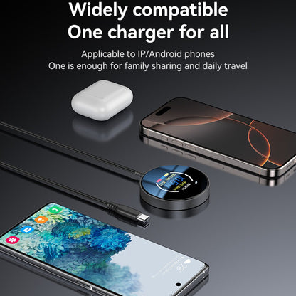 Yesido DS28 Display Wireless Network Charger, 15W, 1.67A, Black