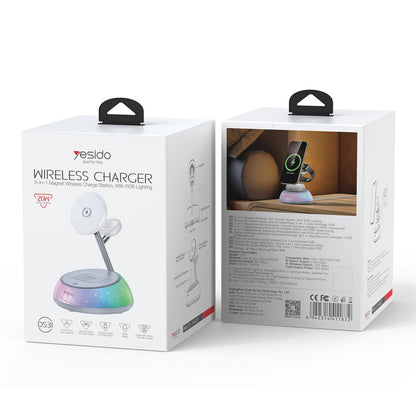 Bezdrôtová nabíjačka Yesido DS31 3v1, 15W, 1.67A, Biela