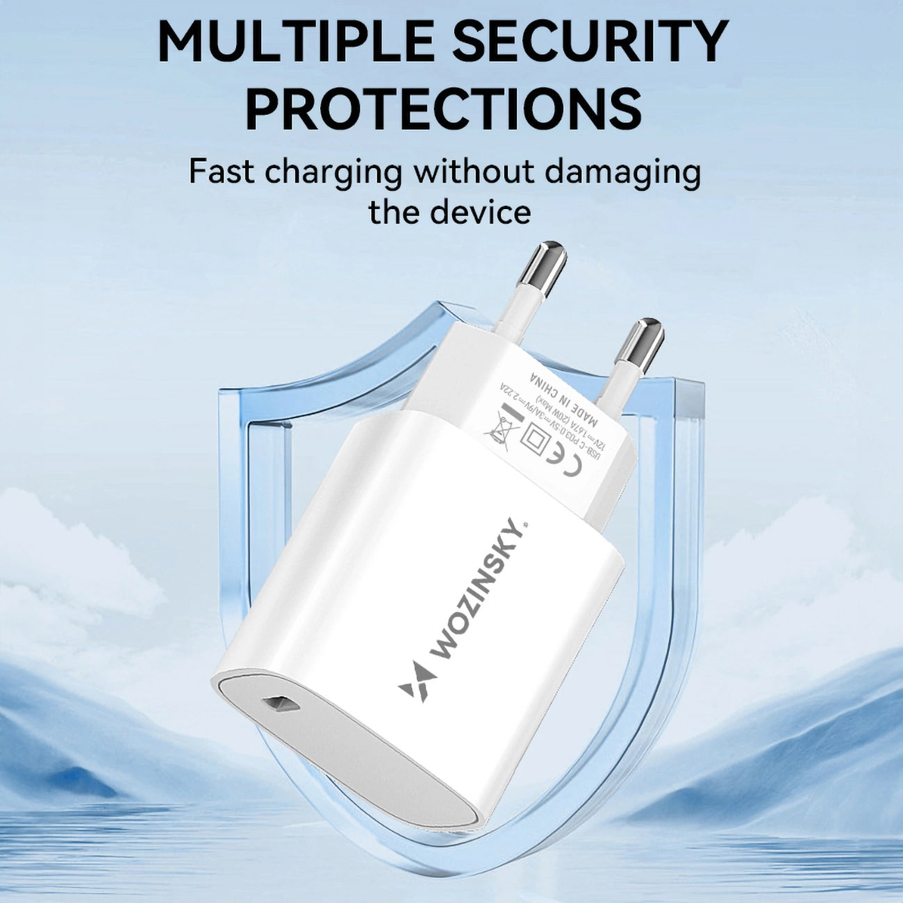 Sieťová nabíjačka WZK WGWCCW, 20W, 3A, 1 x USB-C, biela