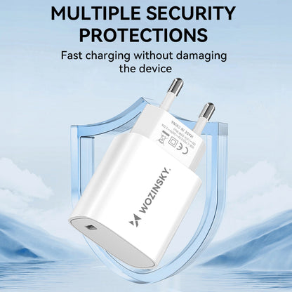 Sieťová nabíjačka WZK WGWCCW, 20W, 3A, 1 x USB-C, biela