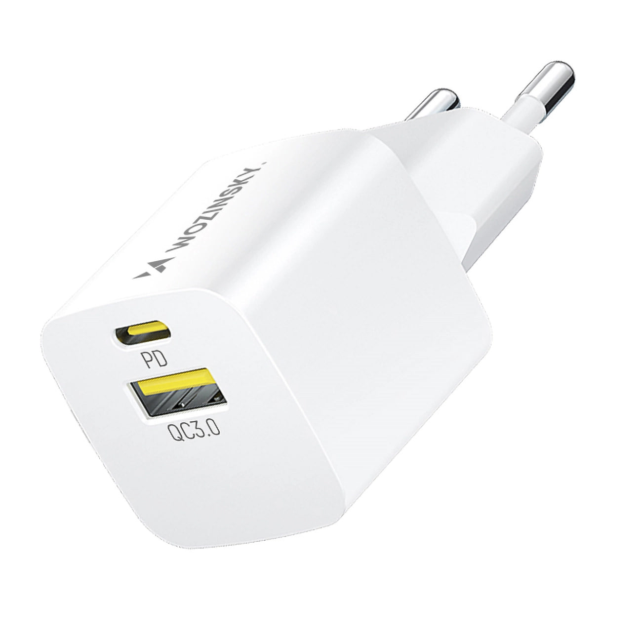 Sieťová nabíjačka WZK WWCEAC, 33W, 3A, 1 x USB-A - 1 x USB-C, Biela