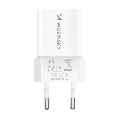 Sieťová nabíjačka WZK WWCEAC, 33W, 3A, 1 x USB-A - 1 x USB-C, Biela