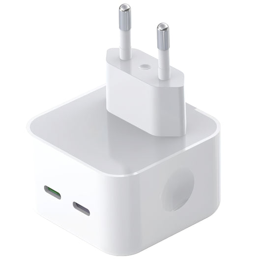 Sieťová nabíjačka XO Design L102, 35W, 3A, 2 x USB-C, Biela