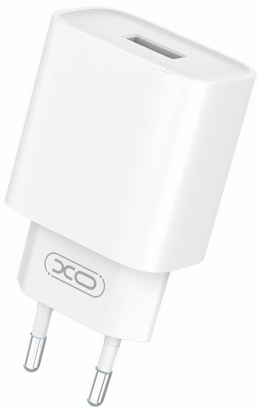 Sieťová nabíjačka XO Design CE02D, 18W, 3A, 1 x USB-A, Biela