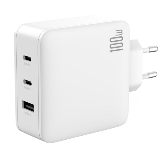 Sieťová nabíjačka XO Design CE14, 100W, 3,25A, 1 x USB-A - 2 x USB-C, biela