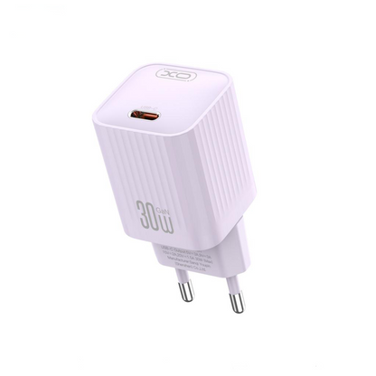 Sieťová nabíjačka XO Design L148, 30W, 3A, 1 x USB-C, fialová