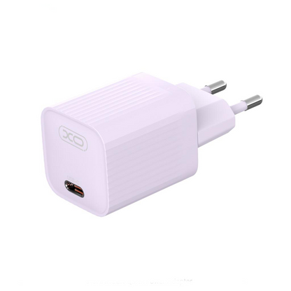Sieťová nabíjačka XO Design L148, 30W, 3A, 1 x USB-C, fialová