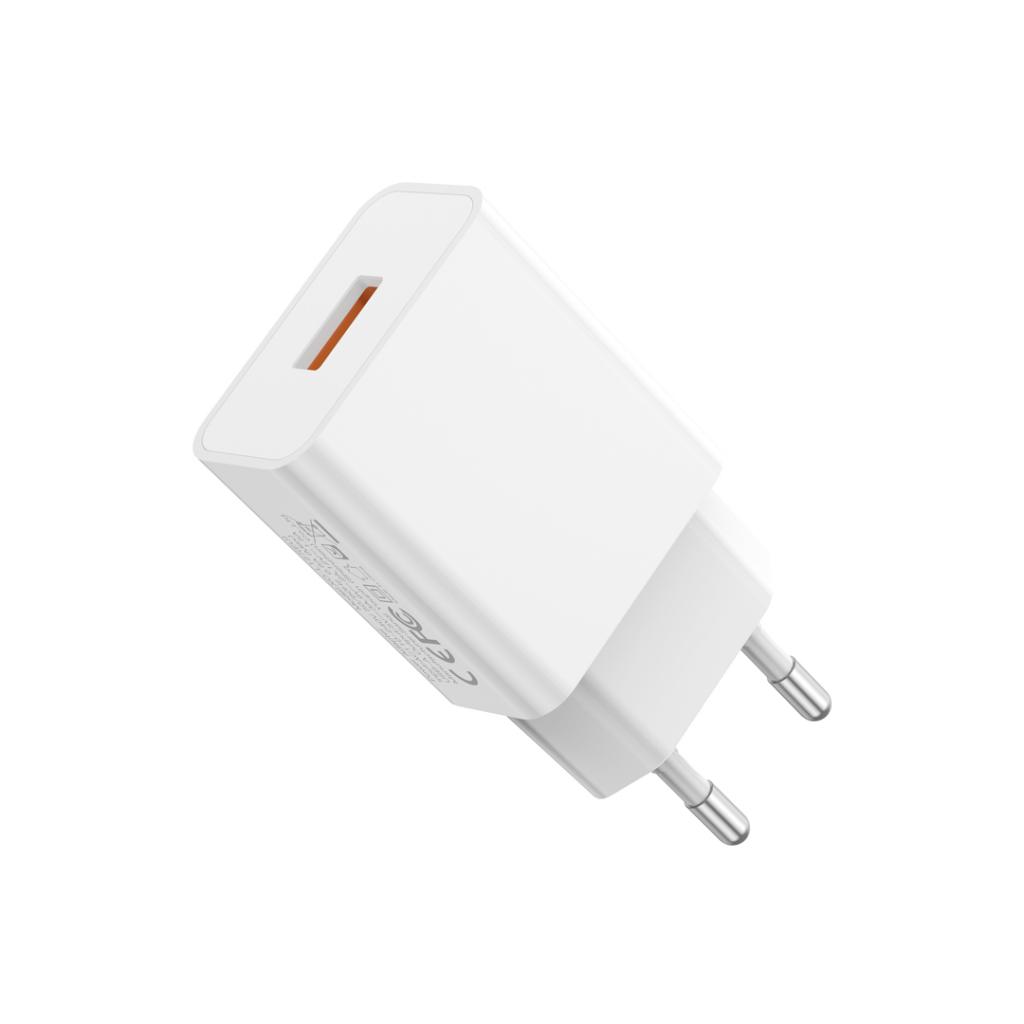 Sieťová nabíjačka XO Design L127, 18W, 3A, 1 x USB-A, Biela