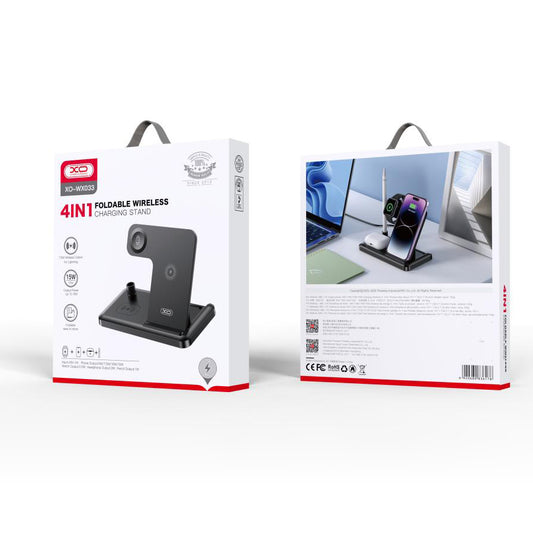 Bezdrôtová nabíjačka XO Design WX033 4v1, 15W, 1.67A, Čierna