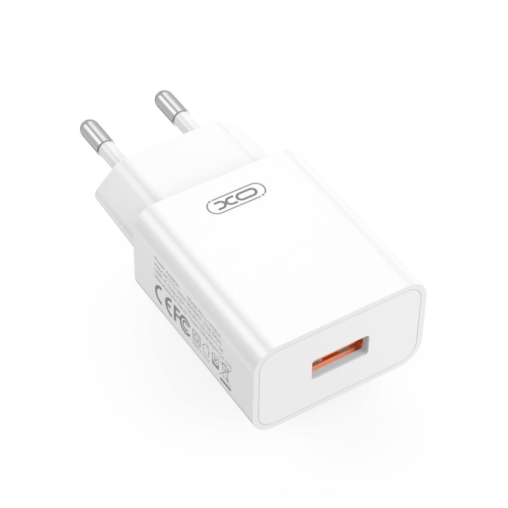 Sieťová nabíjačka XO Design L127, 18W, 3A, 1 x USB-A, Biela
