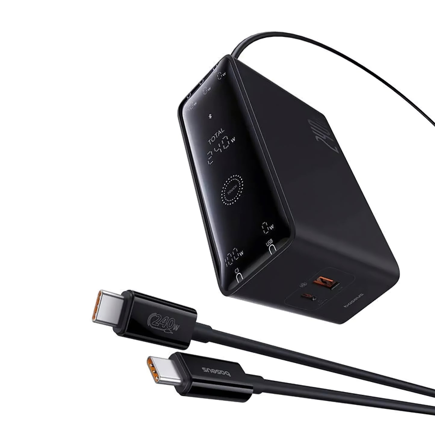 Nabíjačka Stanica Baseus 5in1, 240W, 5A, 1 x USB-A - 3 x USB-C - 1 x DC, Čierna P10163901113-00