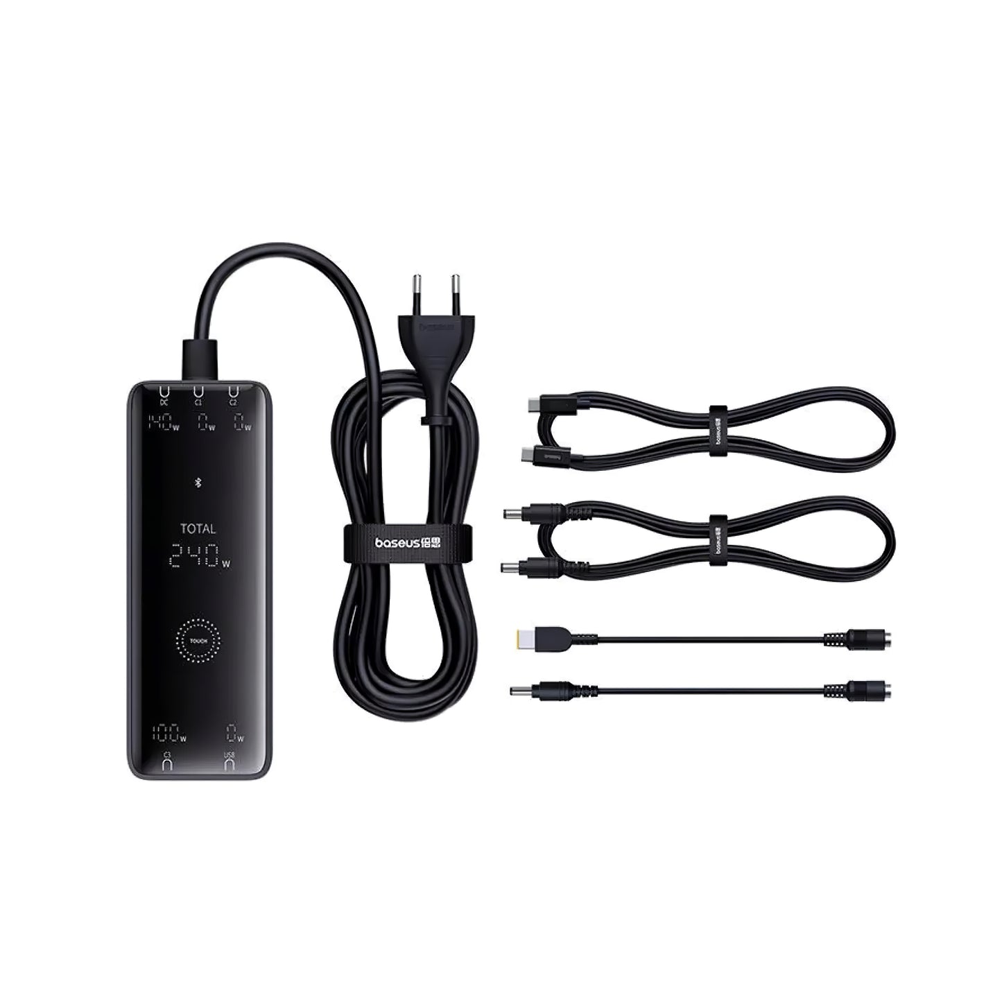 Nabíjačka Stanica Baseus 5in1, 240W, 5A, 1 x USB-A - 3 x USB-C - 1 x DC, Čierna P10163901113-00