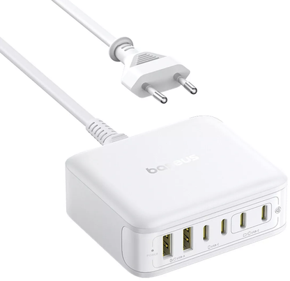 Nabíjačka stanica Baseus EnerFill FH21, 120W, 3,25A, 2 x USB-A - 4 x USB-C, biela E0120T01