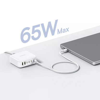 Nabíjačka stanica Baseus EnerFill FH21, 120W, 3,25A, 2 x USB-A - 4 x USB-C, biela E0120T01