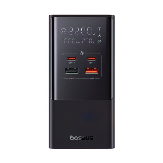 Nabíjačka Baseus PowerCombo Tower, 100W, 5A, 2 x Schuko - 2 x USB-A - 2 x USB-C, Čierna E00023609113-00