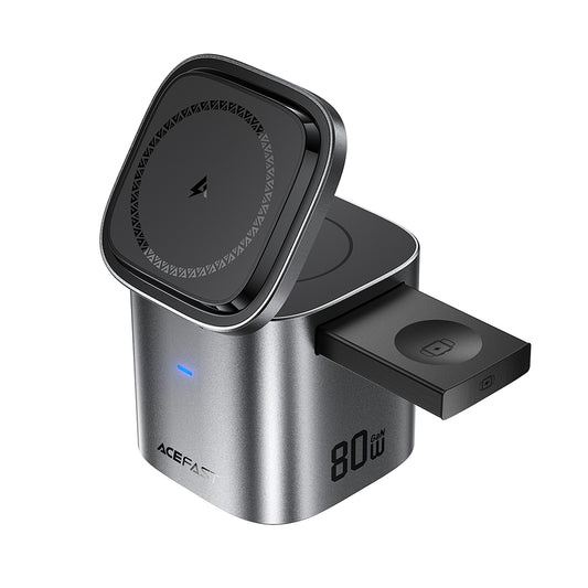 Nabíjačka Stanica S Káblom USB-C Acefast Z9 QI 6v1, 80W, 1 x USB-C - 1 x USB-A, Čierna