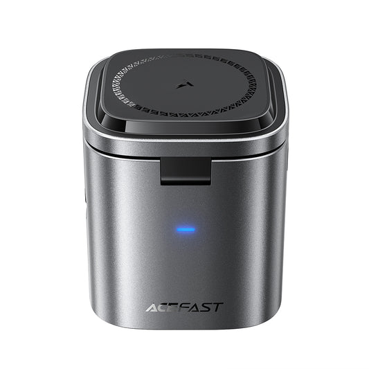 Acefast Z9 QI 6in1 USB-C Cable Charging Station, 80W, 1 x USB-C - 1 x USB-A, Black