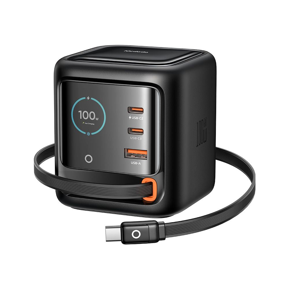 Nabíjačka Stanica s USB-C Káblom Mcdodo FreeGo CH-1391 Displej, 100W, 5A, 1 x USB-A - 2 x USB-C, Čierna