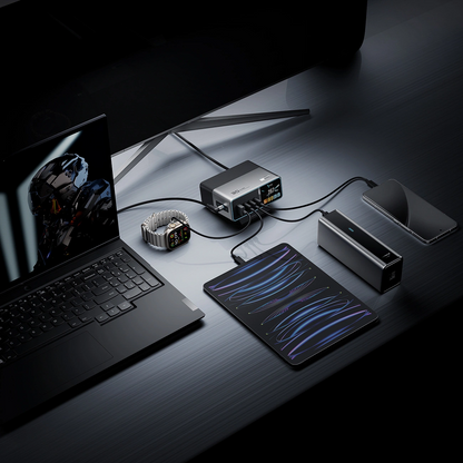 Nabíjačka stanica Cuktech TA3005U, 300W, 1 x DC - 1 x USB-A - 3 x USB-C, sivá