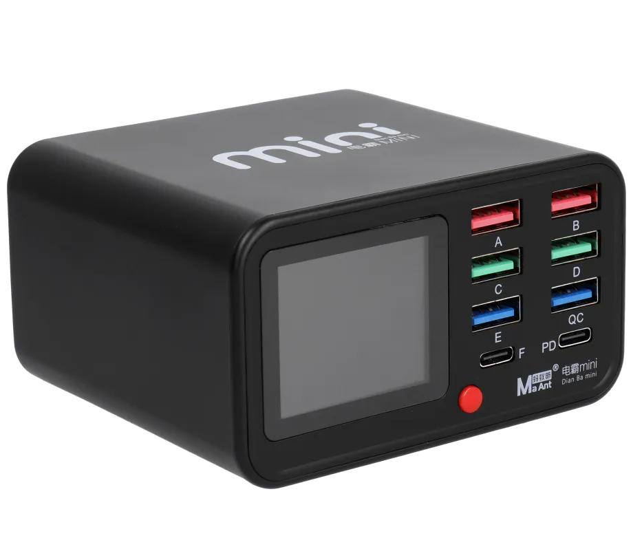 Nabíjačka stanica MaAnt Dianba Mini, 75W, 2 x USB-C - 6 x USB-A, Čierna
