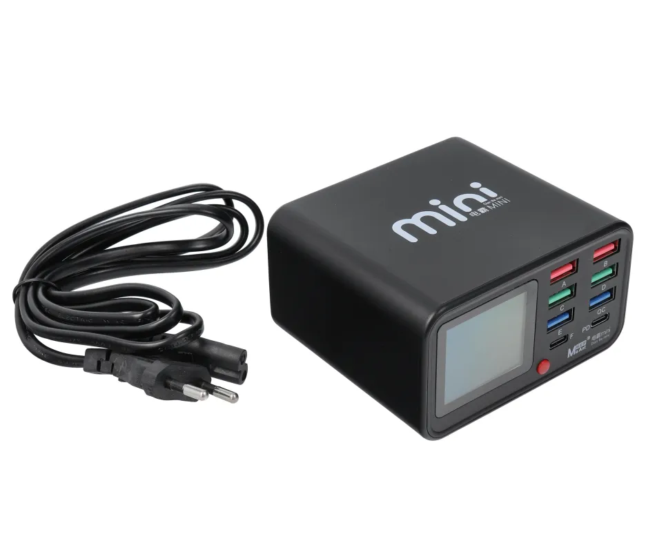 Nabíjačka stanica MaAnt Dianba Mini, 75W, 2 x USB-C - 6 x USB-A, Čierna