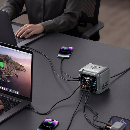 Nabíjačka Stanica OEM BK-127D, 280W, 5A, 4 x USB-A - 8 x USB-C, Sivá