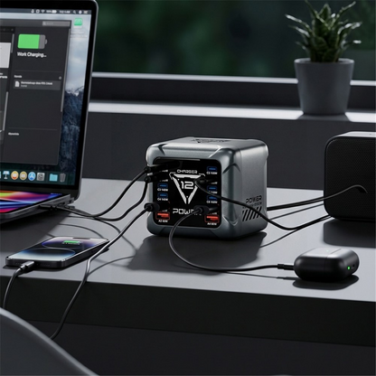 Nabíjačka Stanica OEM BK-127D, 280W, 5A, 4 x USB-A - 8 x USB-C, Sivá