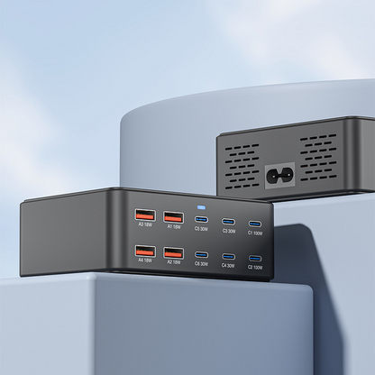 Nabíjačka Stanica OEM HW66, 330W, 5A, 4 x USB-A - 6 x USB-C, Čierna