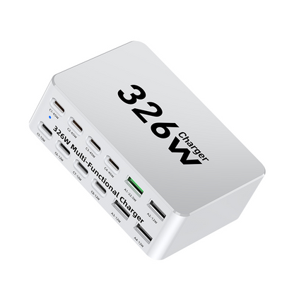 Nabíjačka stanice OEM WLX-818E, 326W, 3,25A, 4 x USB-A - 8 x USB-C, biela