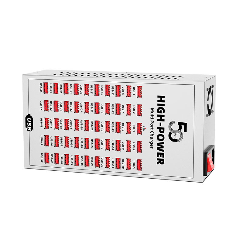 Nabíjačka stanice OEM WLX-T2A, 200W, 2.4A, 50 x USB-A, Strieborná