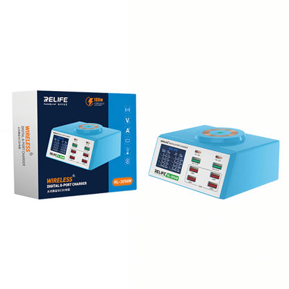 Nabíjací stanica Relife RL-309AW, 100W, 5A, 2 x USB-C - 6 x USB-A, Modrá